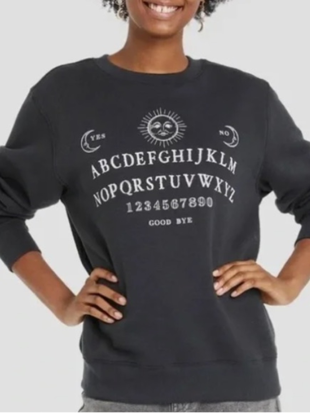 Ouija Graphic Black Crewneck Sweatshirt